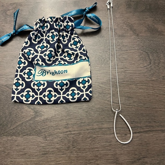 Silver Brighton Necklace with crystal tear drop. - Picture 2 of 6